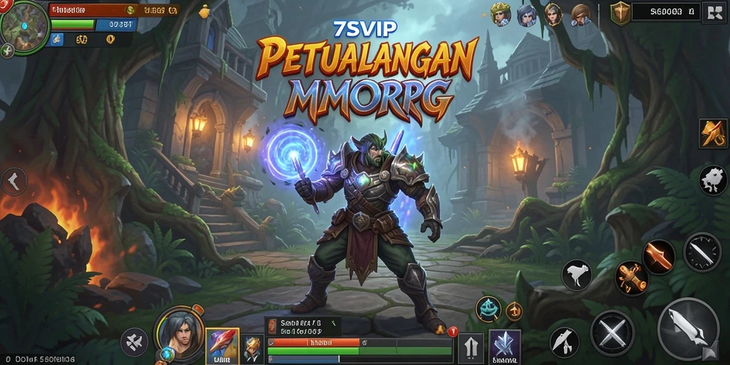 Screenshot 7SVIP menampilkan pertarungan epik dalam dunia MMORPG.