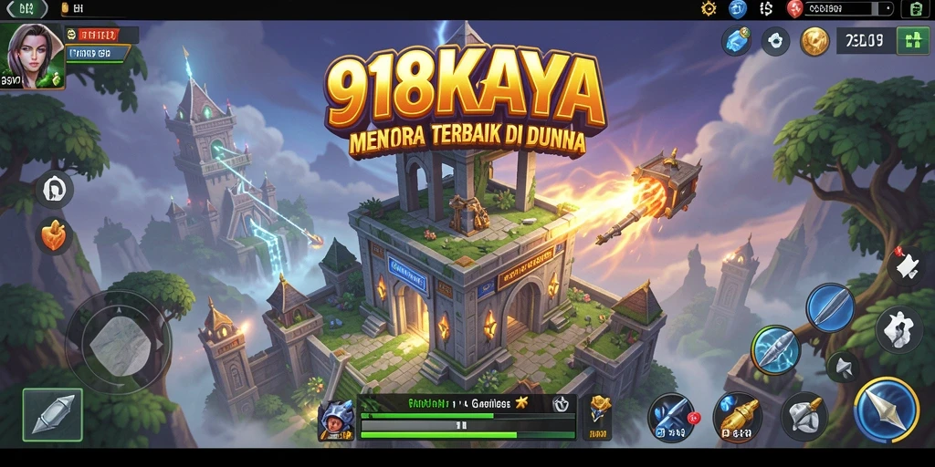 Tangkapan layar 918KAYA menunjukkan aksi mendebarkan dalam mode Tower Defense.