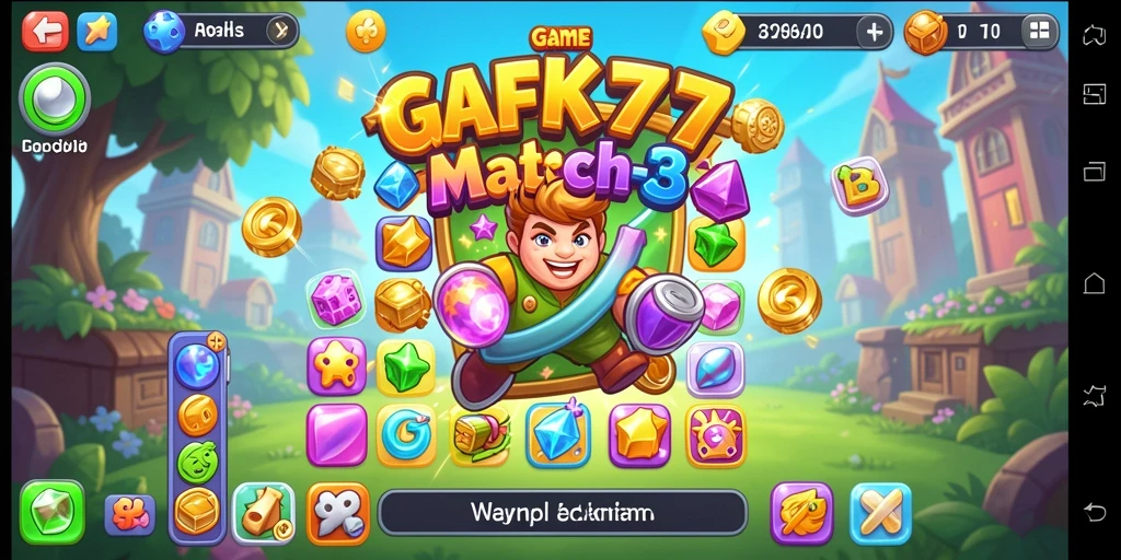 Gameplay AFK77 menunjukkan keseruan mencocokkan permata dalam permainan Match-3.