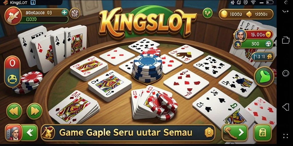 Tampilan gameplay seru KINGSLOT dalam bermain Gaple.