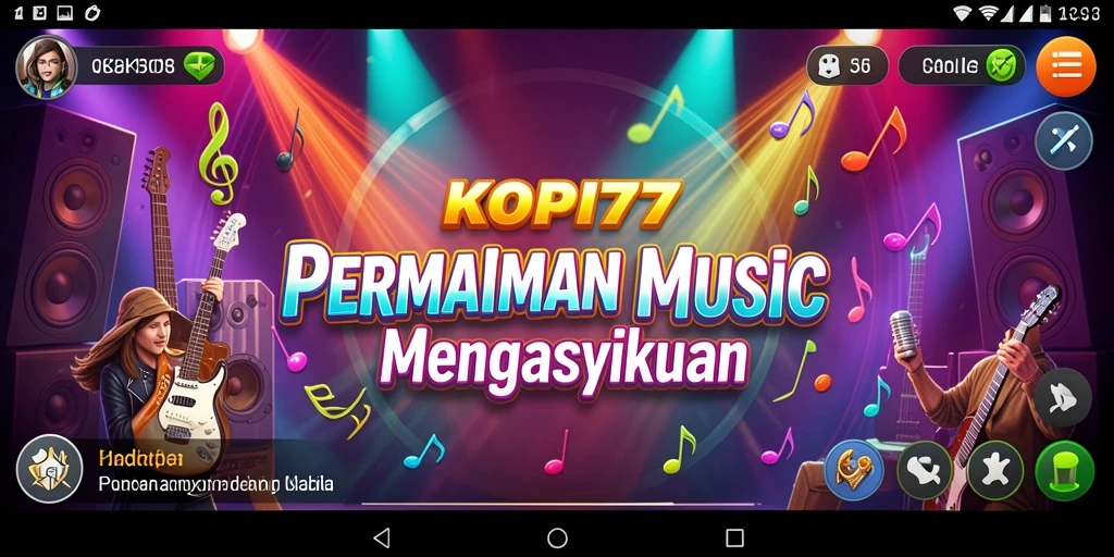 Tampilan menarik gameplay KOPI77 yang menampilkan tantangan musik.