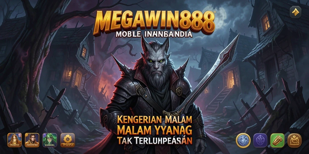 Screenshot gameplay MEGAWIN888 menunjukkan suasana Horror yang mencekam dan penuh teka-teki.