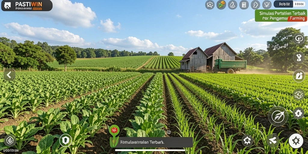 Tangkapan layar PASTIWIN menampilkan pengalaman gameplay bertani yang menarik.