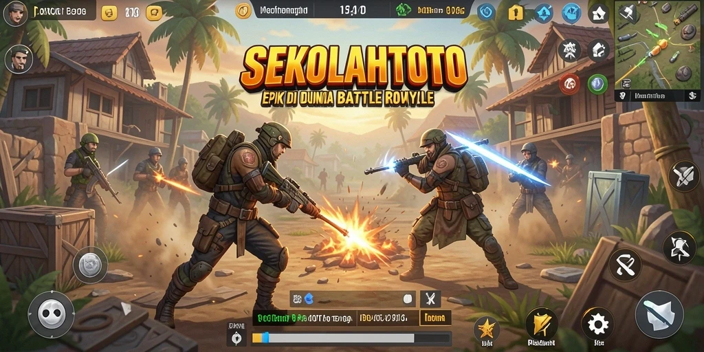 Gameplay inti SEKOLAHTOTO yang memukau dalam pertarungan Battle Royale.