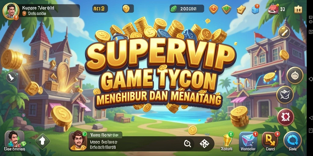 Screenshot utama SUPERVIP menampilkan pengelolaan bisnis yang seru.